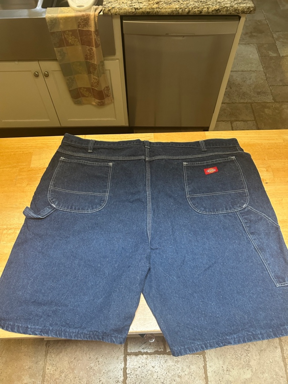 Dickies Navy Blue Denim Carpenter Shorts with Utility Pocket